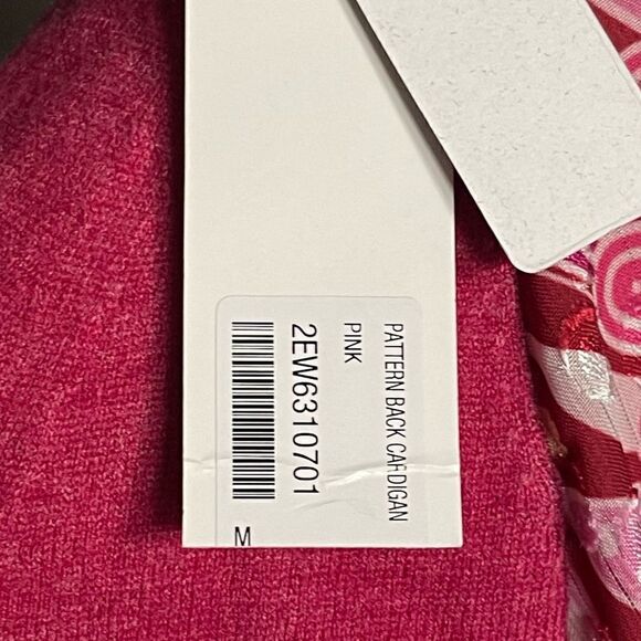 Soft Surroundings Pink Shimmer Semi Sheer Pattern Back Open Cardigan - Picture 14 of 16